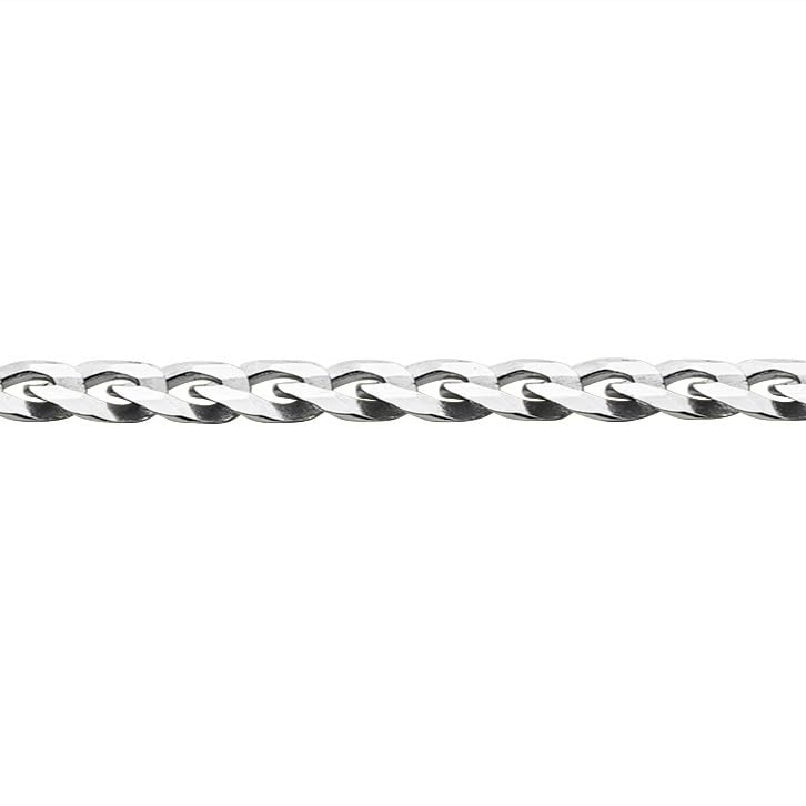 Miabella Italian Solid 925 Sterling Silver 3.5mm Diamond Cut Cuban Link Curb Chain Necklace for Women Men, Made in Italy