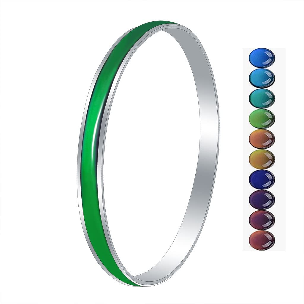 Charm Color Change Mood Bracelet Temperature Sensing Color Changing Stainless Steel Mood Bracelet Thermochromic Bracelets Gift For Girls