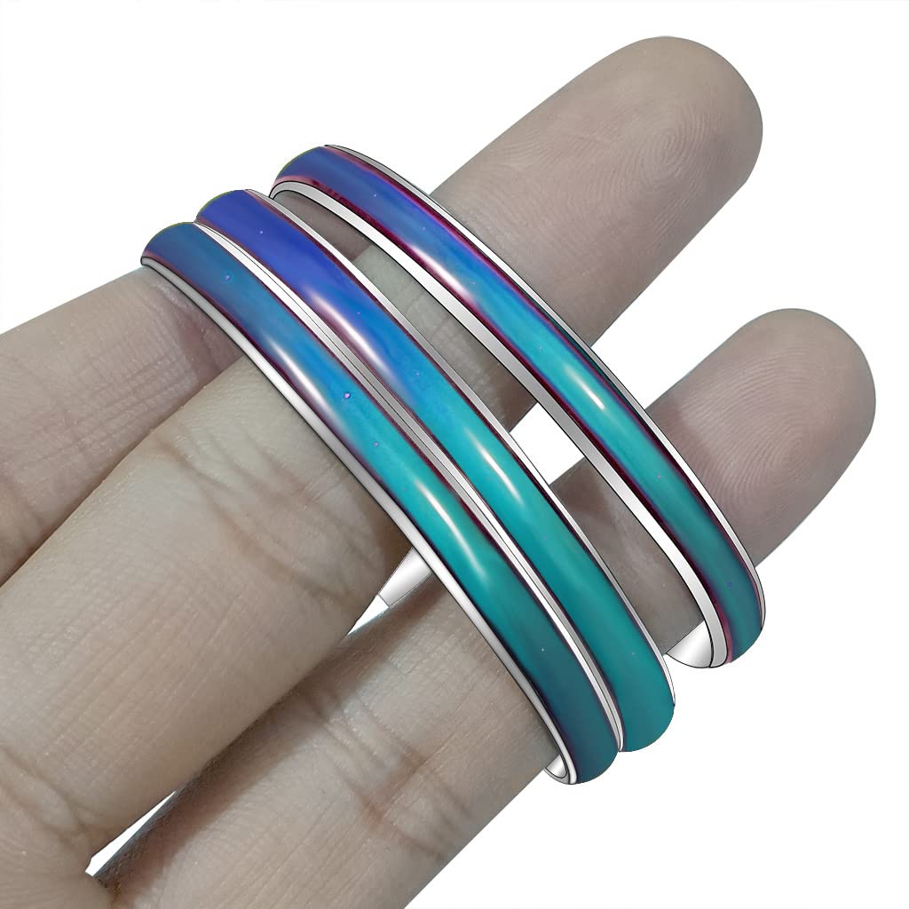 Charm Color Change Mood Bracelet Temperature Sensing Color Changing Stainless Steel Mood Bracelet Thermochromic Bracelets Gift For Girls