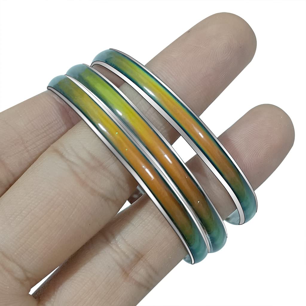 Charm Color Change Mood Bracelet Temperature Sensing Color Changing Stainless Steel Mood Bracelet Thermochromic Bracelets Gift For Girls