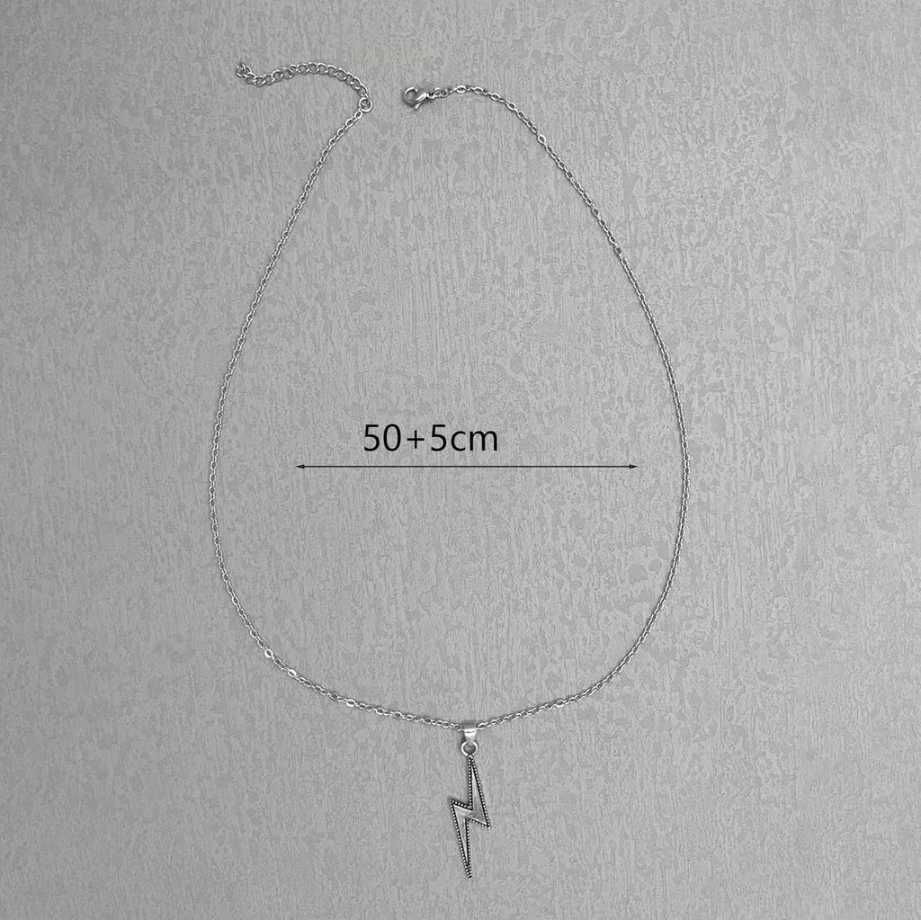 Luminous Glow in The Dark Pendant Necklace Lightning Bolt Necklace Thunder Minimalist Vintage Antique Stainless Steel Locomotive Street Punk Hip Hop Pendant Necklace for Men Women