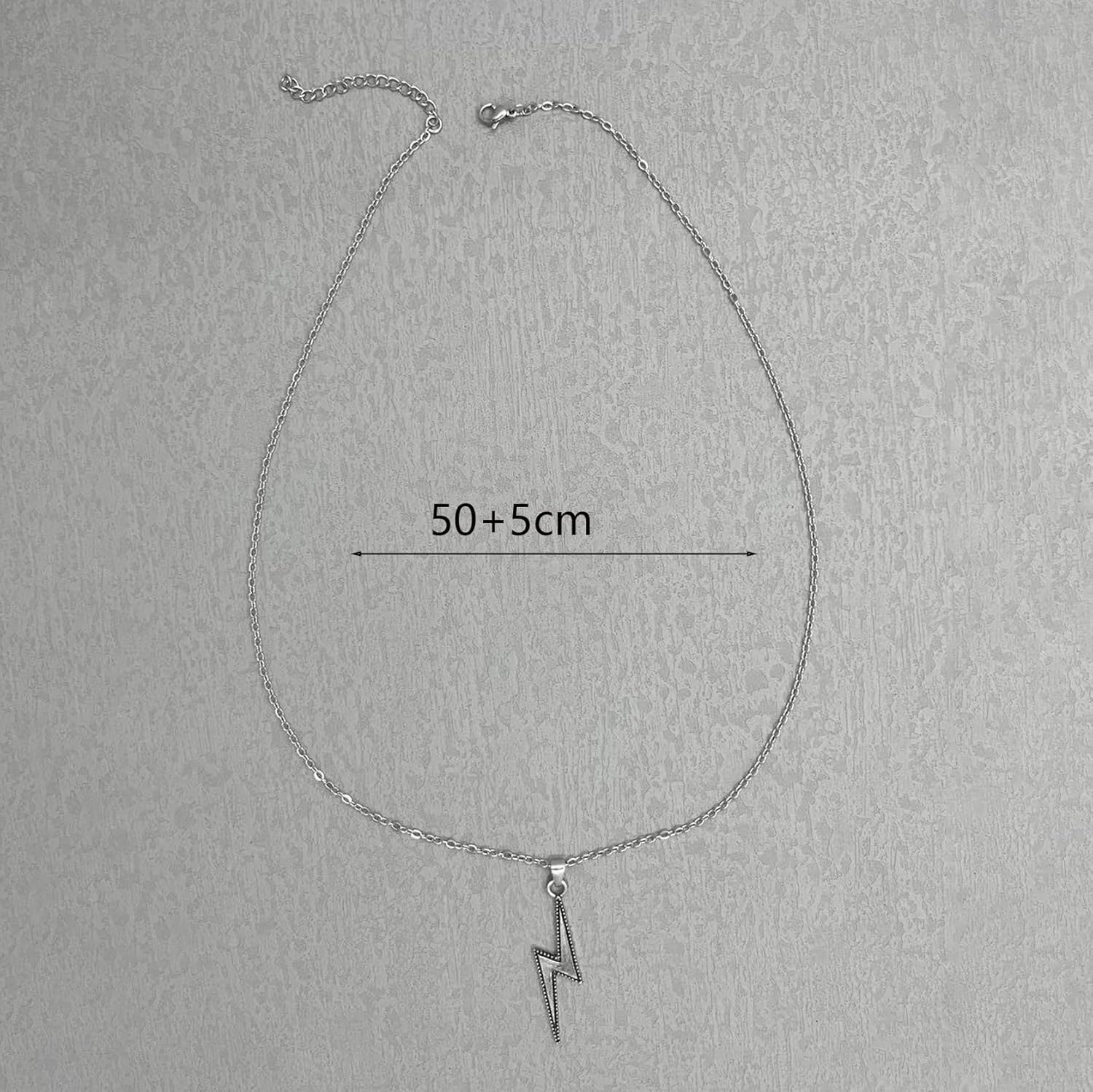 Luminous Glow in The Dark Pendant Necklace Lightning Bolt Necklace Thunder Minimalist Vintage Antique Stainless Steel Locomotive Street Punk Hip Hop Pendant Necklace for Men Women